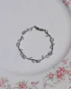 18k white gold plated tulip bracelet