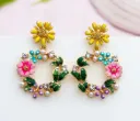 Garden floral enamel earrings