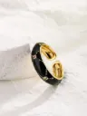 Celestial Enamel Open-Cuff Ring