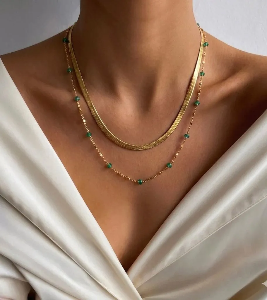 Forest dew layered necklace