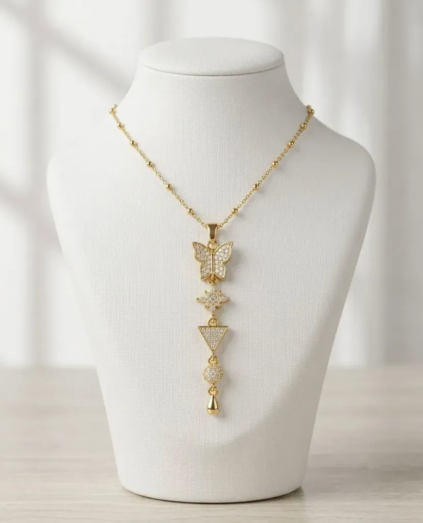 Golden charm necklace