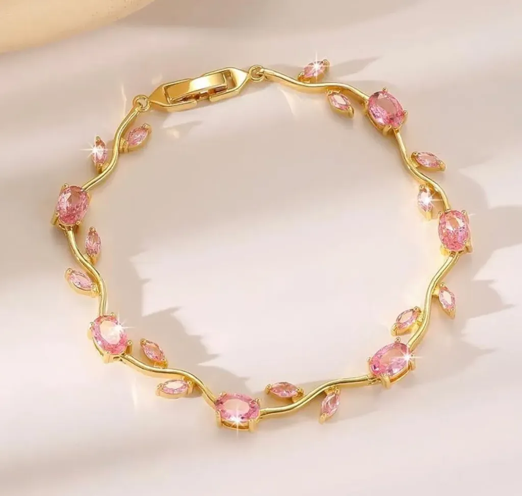 Pink gold plated tulip bracelet