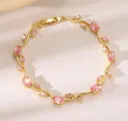Pink gold plated tulip bracelet