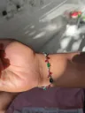 Green and red tulip bracelet
