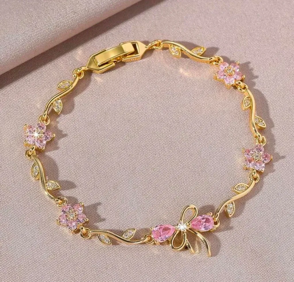 Pink Bow Vine Bracelet