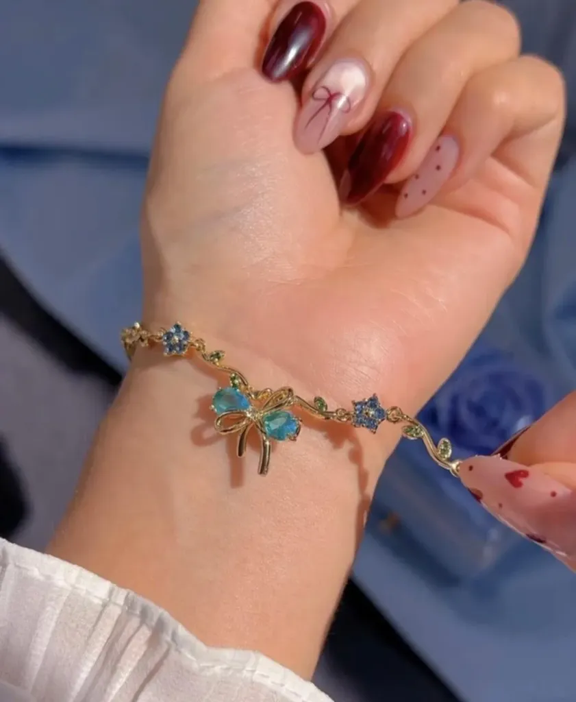 Sky Blue Wine Bracelet (Adjustable)