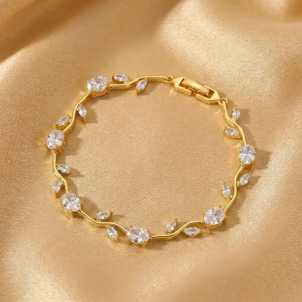 Golden And White Tulip Bracelet