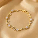 Golden And White Tulip Bracelet