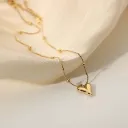 Gold-Plated Anti Tarnish Heart Themed Stainless Steel Pendant Necklace