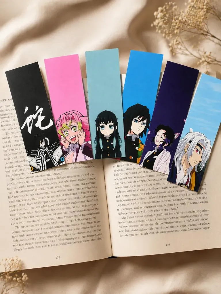 Anime Character Bookmarks Set | High-Quality Photo Paper | Set of 6
