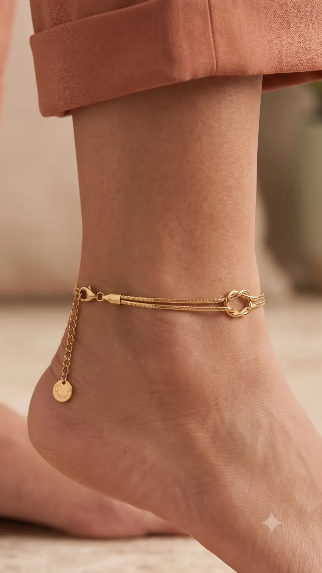 Knot Anklet Anti-tarnish 18k