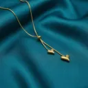 Romantic Floating Double Heart Slide Pendant Necklace