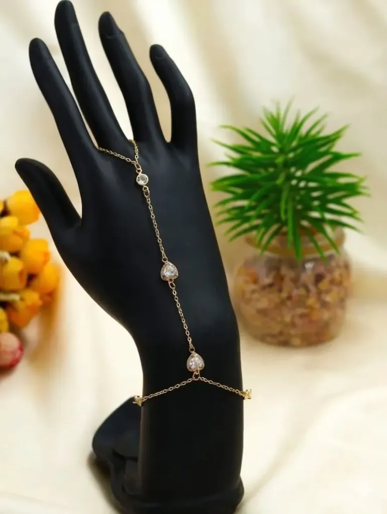 Dainty Gold-Plated Hand Chain Bracelet for Women