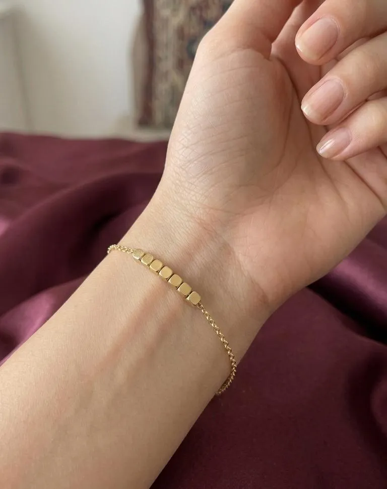 Square Beads Anti-tarnish Bracelet