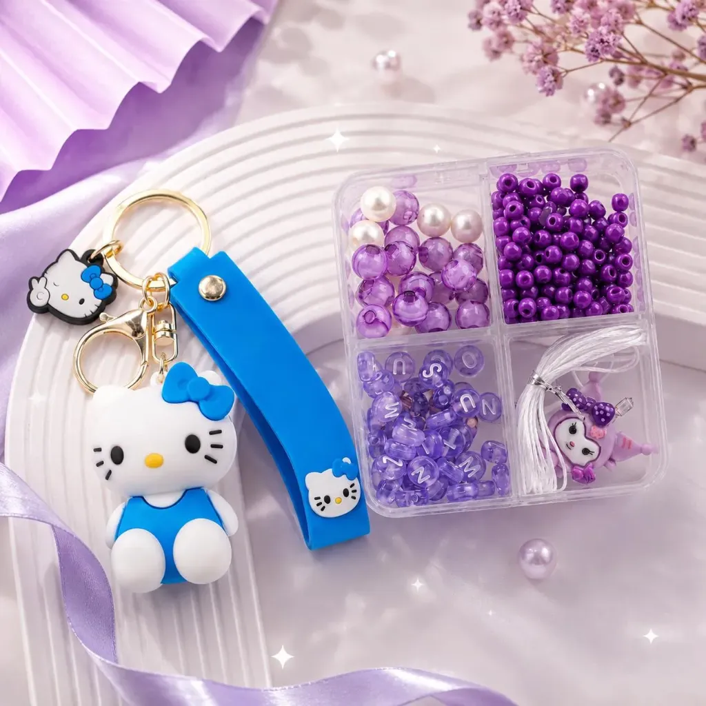 Bracelet Making set & Hello Kitty Keychain Combo